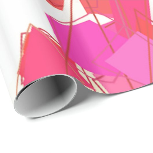 Midden-eeuwse moderne Abstract, Fuchsia, koraal Si Cadeaupapier (Rol Hoek)