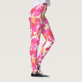 Midden-eeuwse moderne Abstract, Fuchsia, koraal Si Leggings (Rechts)