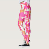 Midden-eeuwse moderne Abstract, Fuchsia, koraal Si Leggings (Links)