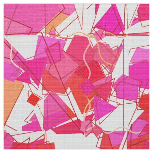 Midden-eeuwse moderne Abstract, Fuchsia, koraal Si Stof (Swatch)