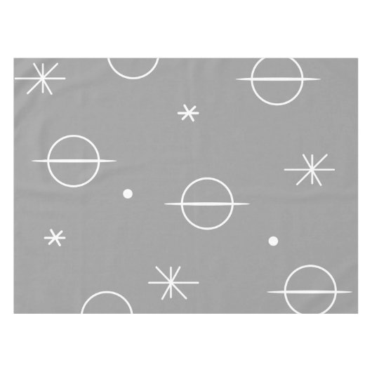 Midden-eeuwse moderne Abstracte cirkels grijs Tafelkleed (Voorkant (Horizontaal))