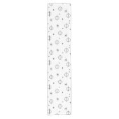 Midden-eeuwse moderne Abstracte cirkels wit Korte Tafelloper (Voorkant)