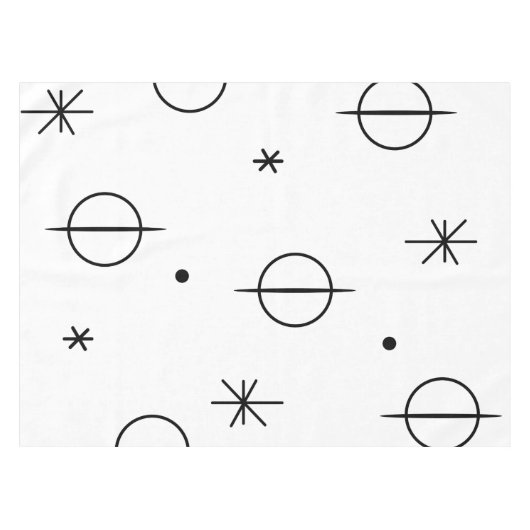 Midden-eeuwse moderne Abstracte cirkels wit Tafelkleed (Voorkant (Horizontaal))