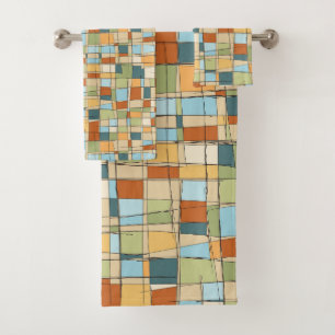 Midden-eeuwse moderne abstracte geometrische handd bad handdoek