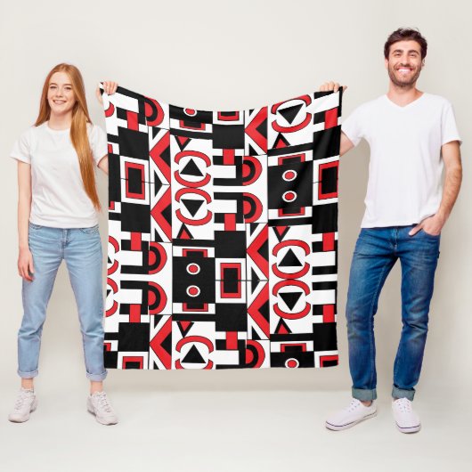 Midden-eeuwse moderne Abstracte geometrische heden Fleece Deken (In situ)