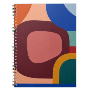 Midden-eeuwse moderne abstracte geometrische patro notitieboek