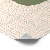 Midden-eeuwse Moderne Abstracte Groen, Grijs, Blau Poster (Hoek)