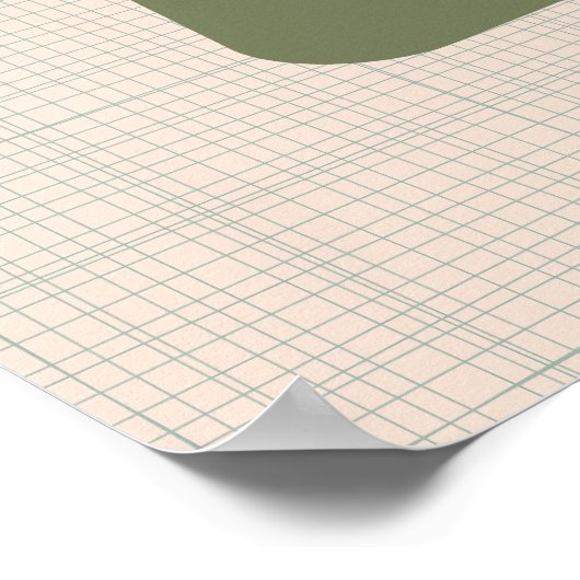 Midden-eeuwse Moderne Abstracte Groen, Grijs, Blau Poster (Hoek)