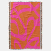 Midden-eeuwse moderne Abstracte lijnen Oranje en r Deken (Voorkant Verticaal)