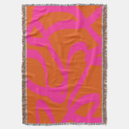 Midden-eeuwse moderne Abstracte lijnen Oranje en r Deken (Voorkant Verticaal)