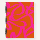 Midden-eeuwse moderne Abstracte lijnen Oranje en r Notitieboek (Voorkant)
