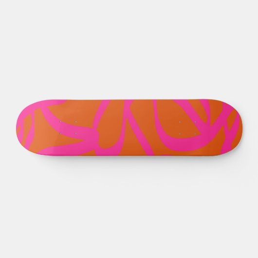 Midden-eeuwse moderne Abstracte lijnen Oranje en r Persoonlijk Skateboard (Horizontaal)