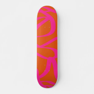 Midden-eeuwse moderne Abstracte lijnen Oranje en r Persoonlijk Skateboard
