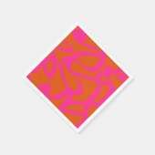 Midden-eeuwse moderne Abstracte lijnen Oranje en r Servet (Hoek)