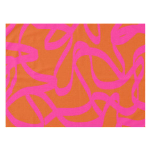 Midden-eeuwse moderne Abstracte lijnen Oranje en r Tafelkleed (Voorkant (Horizontaal))