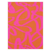 Midden-eeuwse moderne Abstracte lijnen Oranje en r Tafelkleed (Voorkant)