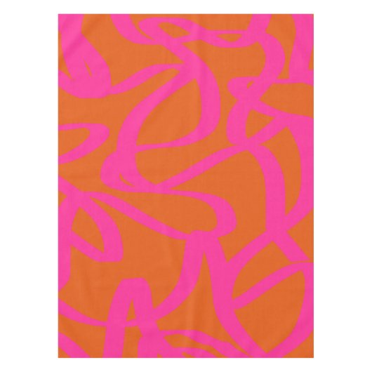 Midden-eeuwse moderne Abstracte lijnen Oranje en r Tafelkleed (Voorkant)