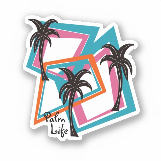 Midden-eeuwse moderne Abstracte palm Sticker (Voorkant)