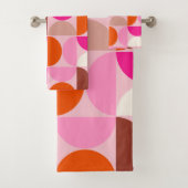 Midden-eeuwse moderne Abstracte patroonroze Sinaas Bad Handdoek (Insitu)