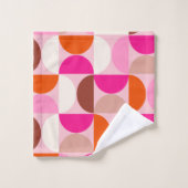 Midden-eeuwse moderne Abstracte patroonroze Sinaas Bad Handdoek (Wasdoekje)