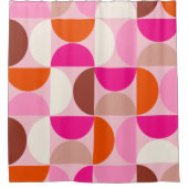 Midden-eeuwse moderne Abstracte patroonroze Sinaas Douchegordijn (Voorkant)