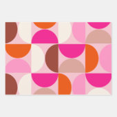 Midden-eeuwse moderne Abstracte patroonroze Sinaas Inpakpapier Vel (Voorkant 2)