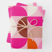 Midden-eeuwse moderne Abstracte patroonroze Sinaas Inpakpapier Vel (In situ)