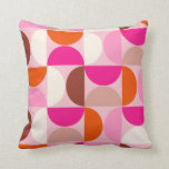 Midden-eeuwse moderne Abstracte patroonroze Sinaas Kussen<br><div class="desc">Retro mid-eeuwse moderne patroon - abstracte geometrische vormen - minimalistisch patroon in roze,  oranje,  bruin en wit.</div>
