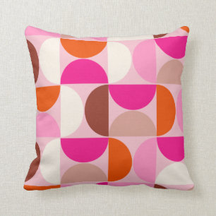 Midden-eeuwse moderne Abstracte patroonroze Sinaas Kussen