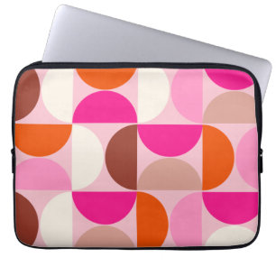 Midden-eeuwse moderne Abstracte patroonroze Sinaas Laptop Sleeve
