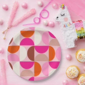 Midden-eeuwse moderne Abstracte patroonroze Sinaas Papieren Bordje (Feest)