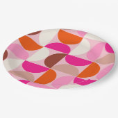 Midden-eeuwse moderne Abstracte patroonroze Sinaas Papieren Bordje (Gekanteld)