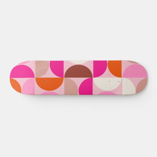 Midden-eeuwse moderne Abstracte patroonroze Sinaas Persoonlijk Skateboard (Horizontaal)