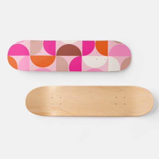 Midden-eeuwse moderne Abstracte patroonroze Sinaas Persoonlijk Skateboard (Horizontaal)