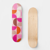 Midden-eeuwse moderne Abstracte patroonroze Sinaas Persoonlijk Skateboard (Voorkant)