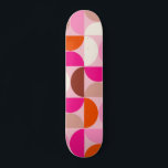 Midden-eeuwse moderne Abstracte patroonroze Sinaas Persoonlijk Skateboard<br><div class="desc">Retro mid-eeuwse moderne patroon - abstracte geometrische vormen - minimalistisch patroon in roze,  oranje,  bruin en wit.</div>