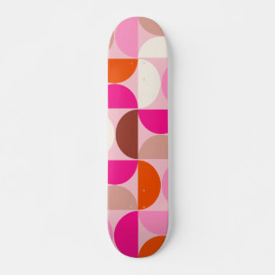 Midden-eeuwse moderne Abstracte patroonroze Sinaas Persoonlijk Skateboard