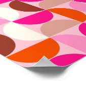 Midden-eeuwse moderne Abstracte patroonroze Sinaas Poster (Hoek)