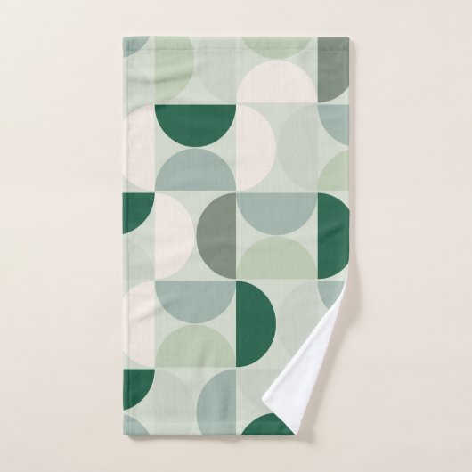 Midden-eeuwse moderne Abstracte patroonsleuf groen Bad Handdoek (Handdoek)