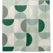 Midden-eeuwse moderne Abstracte patroonsleuf groen Douchegordijn (Voorkant)