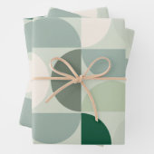 Midden-eeuwse moderne Abstracte patroonsleuf groen Inpakpapier Vel (In situ)