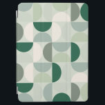 Midden-eeuwse moderne Abstracte patroonsleuf groen iPad Air Cover<br><div class="desc">Moderne vormgeving uit de midden-eeuw - abstracte geometrische vormen - minimalistisch patroon in grijsgroen.</div>