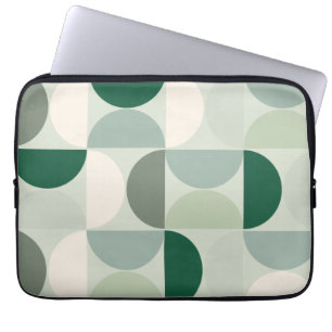 Midden-eeuwse moderne Abstracte patroonsleuf groen Laptop Sleeve
