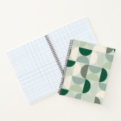 Midden-eeuwse moderne Abstracte patroonsleuf groen Notitieboek (Binnen)