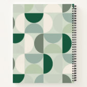 Midden-eeuwse moderne Abstracte patroonsleuf groen Notitieboek (Achterkant)