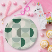 Midden-eeuwse moderne Abstracte patroonsleuf groen Papieren Bordje (Feest)