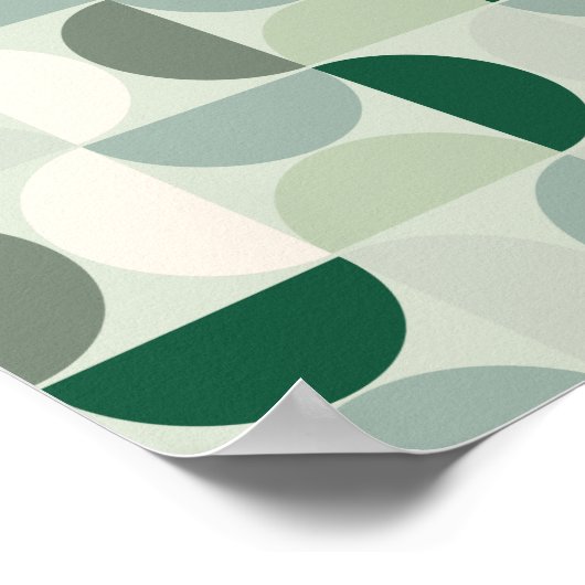 Midden-eeuwse moderne Abstracte patroonsleuf groen Poster (Hoek)