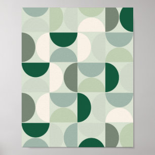Midden-eeuwse moderne Abstracte patroonsleuf groen Poster