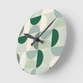 Midden-eeuwse moderne Abstracte patroonsleuf groen Ronde Klok (Hoek)