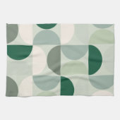 Midden-eeuwse moderne Abstracte patroonsleuf groen Theedoek (Horizontaal)